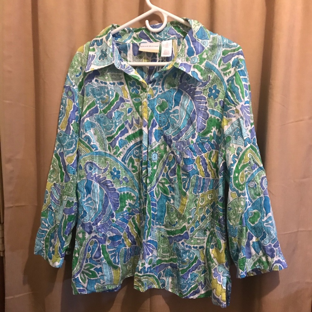 Alfred Dunner woman sheer blouse 16 W